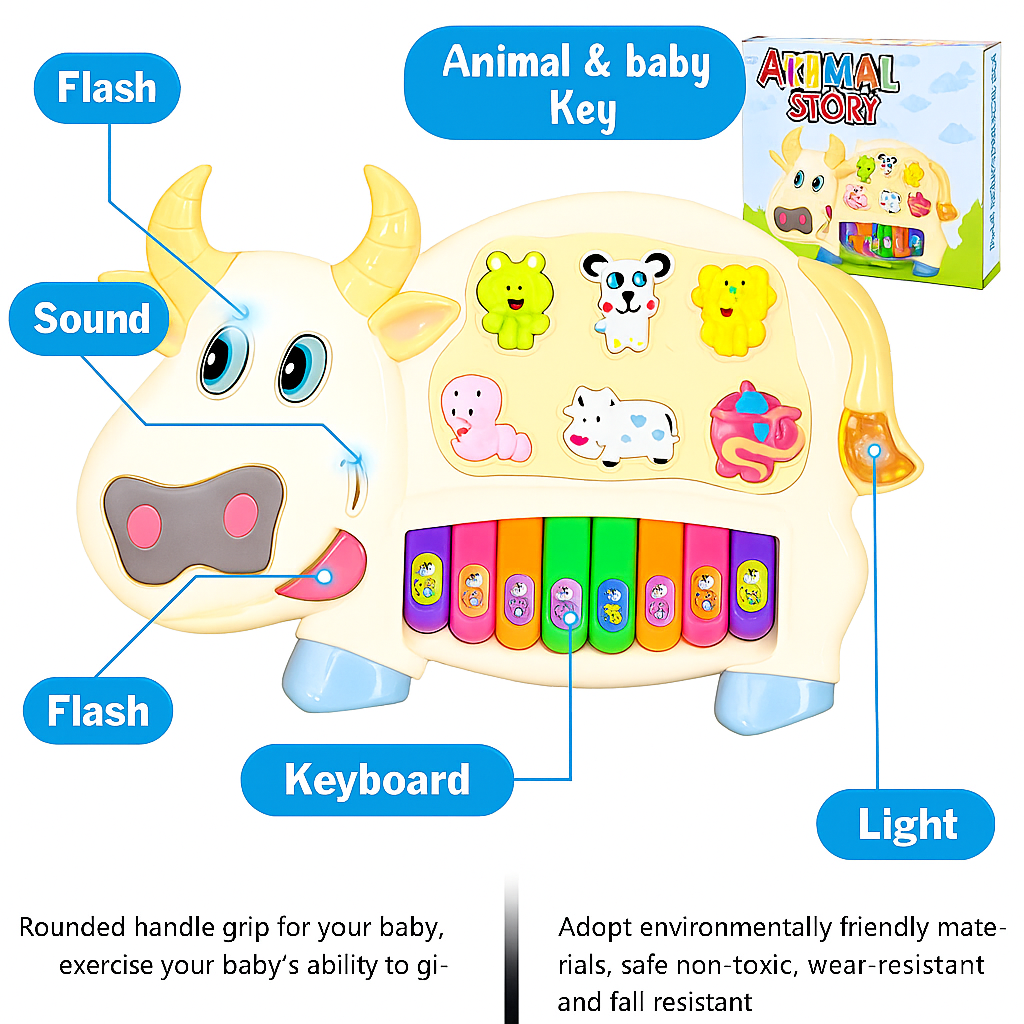 Cow Piano with Animal Sounds for Children Education