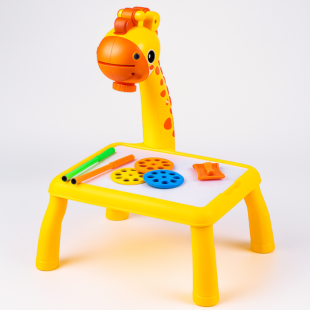 Mini LED Giraffe Drawing Projector Table with Music | Educational Art & Learning Toy for Kids | Perfect Birthday Gift
