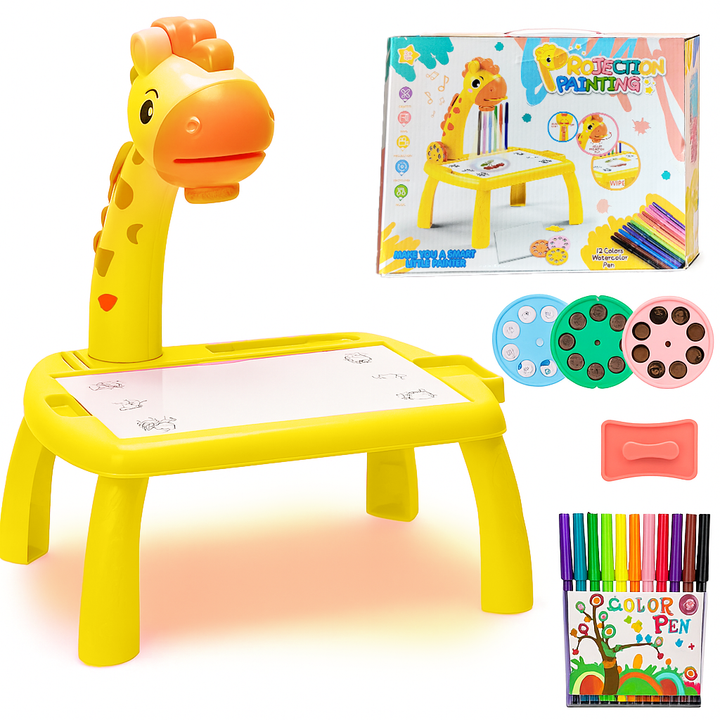 LED Giraffe Drawing Projector Table with Music | Educational Art & Learning Toy for Kids | Perfect Birthday Gift