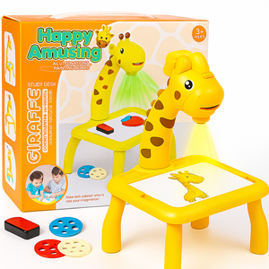Mini LED Giraffe Drawing Projector Table with Music | Educational Art & Learning Toy for Kids | Perfect Birthday Gift